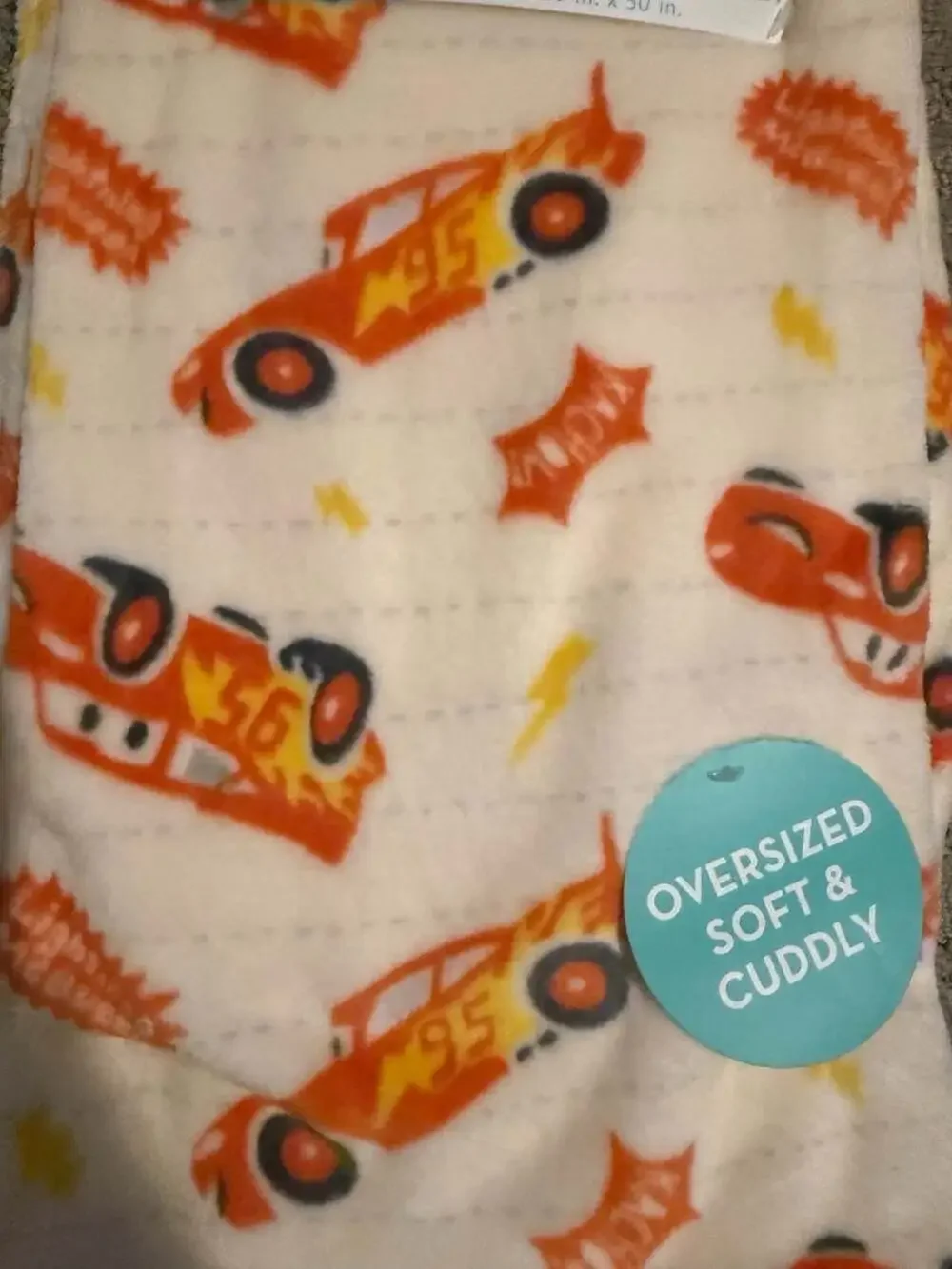 Disney Baby Cars Oversized Plush Blanket 40 in. x 50 in. Lightning McQueen